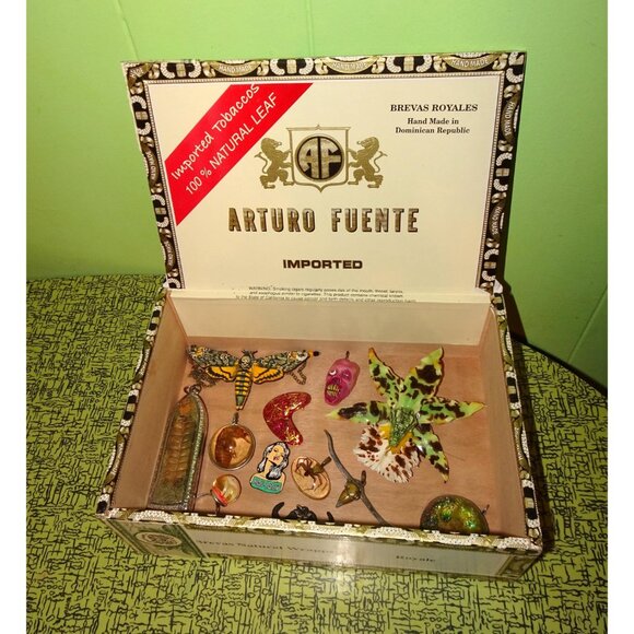 Vintage Arturo Fuente Wood Cigar Box stash box trinket wooden Dominican Republic - Picture 5 of 14